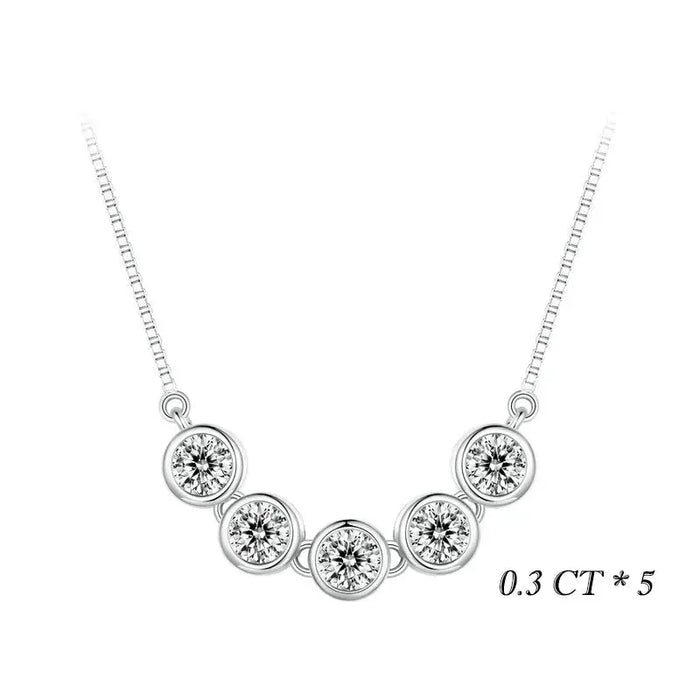 LustrousCharm 1CT Moissanite Necklace.