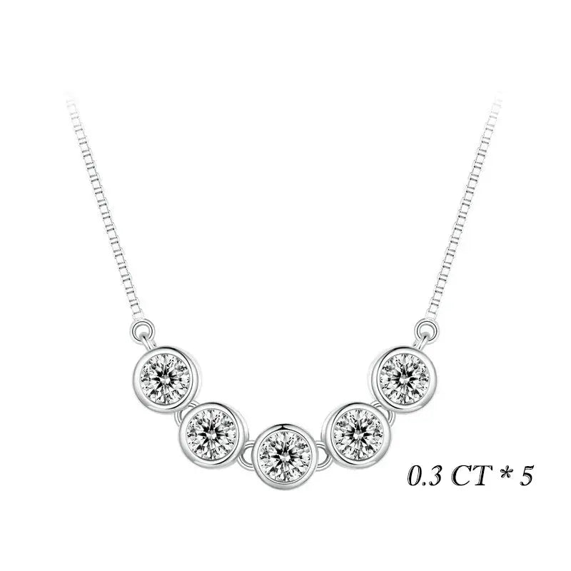 LustrousCharm 1CT Moissanite Necklace.