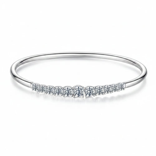 Moissanite adjustable bracelet in 925 sterling silver