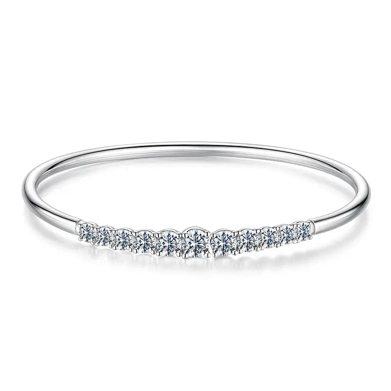 Sterling silver moissanite bracelet detail