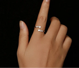 Moissanite White Gold Plated Open Ring.