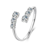 Moissanite White Gold Plated Open Ring.