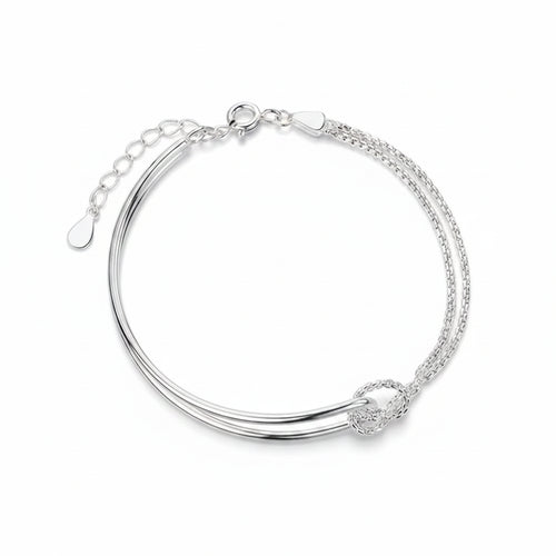 925 sterling silver minimalist geometric chain bracelet