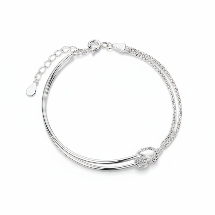 925 sterling silver minimalist geometric chain bracelet