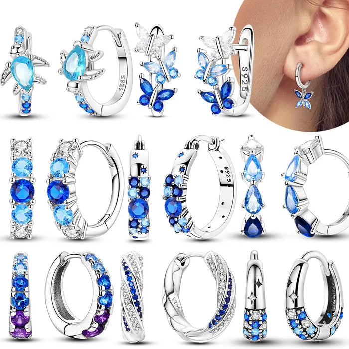 925 sterling silver butterfly hoop earrings collection