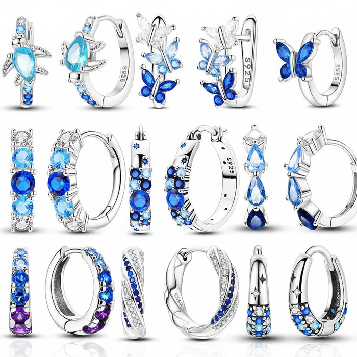 925 sterling silver butterfly hoop earrings collection