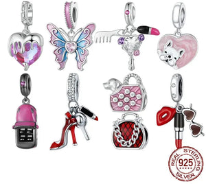 Pink Lady Butterfly Charm Bead.