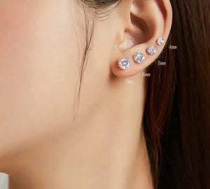 ✨ Platinum Plated CZ Stud Earrings.