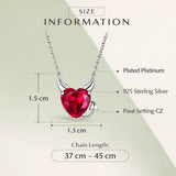 Red Heart Devil Pendant Necklace Jewelry Town Store
