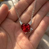 Red Heart Devil Pendant Necklace Jewelry Town Store