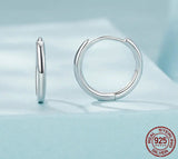 925 Sterling Silver Huggie Hoop Earrings – White Gold Plated with Cubic Zirconia | Minimalist &amp; Versatile