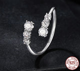 Moissanite White Gold Plated Open Ring – 925 Sterling Silver | D Color VVS1 Clarity | Diamond Alternative