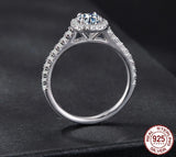 ✨ Solitaire Moissanite Engagement Ring – 14K Gold Plated 925 Silver | 1.5ct Halo Promise Ring for Women