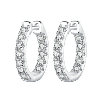 ✨ Dazzling Gold Moissanite Hoop Earrings – 925 Sterling Silver | D-Color Lab-Created Hypoallergenic Jewelry