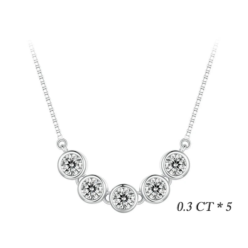LustrousCharm 1CT Moissanite Pendant 925 Sterling Silver Necklace