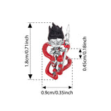 925 Sterling Silver Nezha Charm – Red Enamel Heart & Sword Bead for DIY Bracelets
