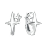 ✨ Starlight Hoop Earrings – 925 Sterling Silver | Oxidized Star Huggies for Boho Chic