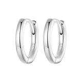 925 Sterling Silver Huggie Hoop Earrings – White Gold Plated with Cubic Zirconia | Minimalist &amp; Versatile