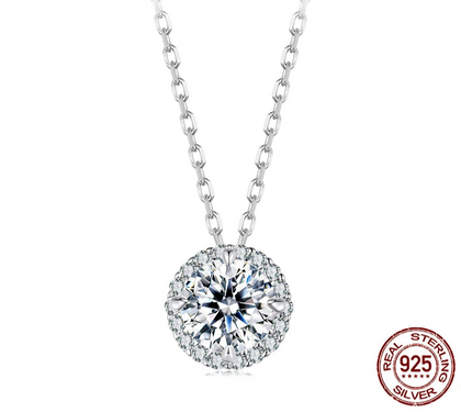 ✨ Luxury Moissanite Necklace – 925 Sterling Silver & Platinum Plated Elegance