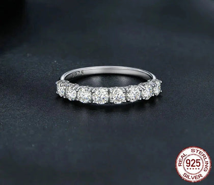 ✨ 925 Sterling Silver Patterned Moissanite Ring – Delicate Sparkle, Everyday Elegance