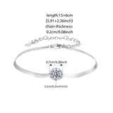 925 Sterling Silver Cherry Blossom Bracelet – Elegant Thin Chain Flower Jewelry for Women
