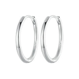 925 Sterling Silver Huggie Hoop Earrings – White Gold Plated with Cubic Zirconia | Minimalist &amp; Versatile
