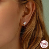 ✨ Starlight Hoop Earrings – 925 Sterling Silver | Oxidized Star Huggies for Boho Chic