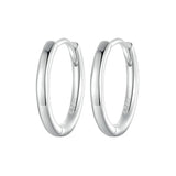 925 Sterling Silver Huggie Hoop Earrings – White Gold Plated with Cubic Zirconia | Minimalist &amp; Versatile