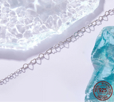 💖 Hollow Heart Bracelet – 925 Sterling Silver, White Gold Plated Chain
