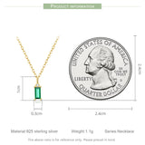 🌿 925 Sterling Silver Green Zircon Pendant Necklace 