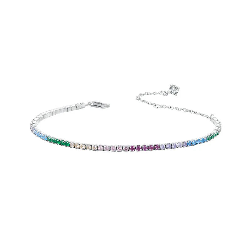 BAMOER 925 Sterling Silver Classic Tennis Bracelets, Rainbow Cubic Zirconia Tennis Bracelet Fashion Jewelry Gifts for Women  Jewelry Town