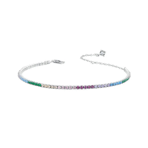 BAMOER 925 Sterling Silver Classic Tennis Bracelets, Rainbow Cubic Zirconia Tennis Bracelet Fashion Jewelry Gifts for Women  Jewelry Town