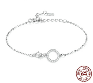 ✨ Simple 925 Sterling Silver Bracelet with Zircon – Minimalist Elegance for Women | Wedding & Anniversary Gift