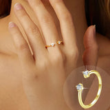 Exquisite Moissanite Open Ring