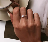 Silver Pink Heart Ring.