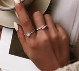 Silver Pink Heart Ring.