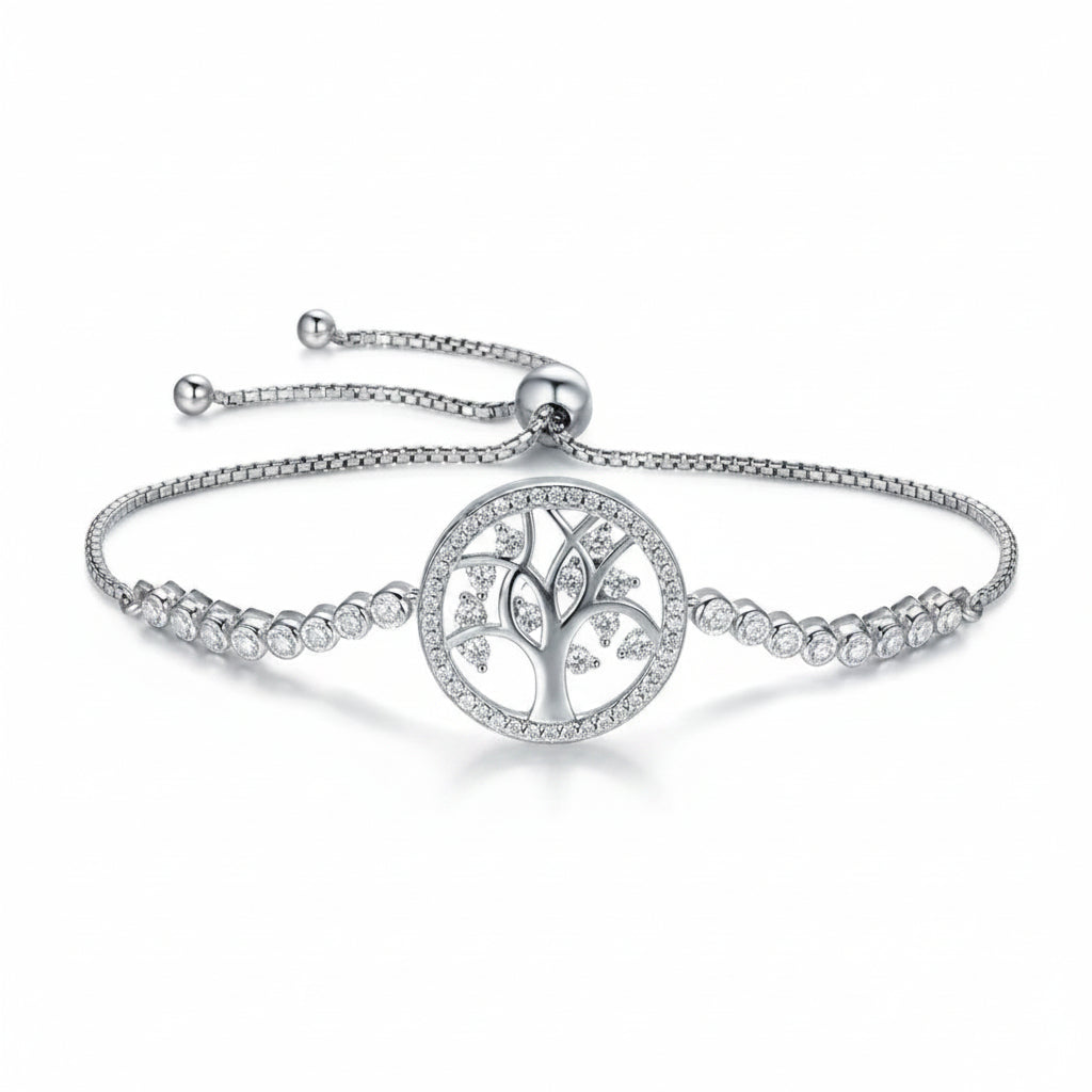 Silver Tree of Life tennis bracelet in 925 sterling silver