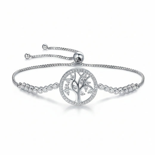 Silver Tree of Life tennis bracelet in 925 sterling silver