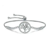 Silver Tree of Life CZ Tennis Bracelet 925 Sterling Silver