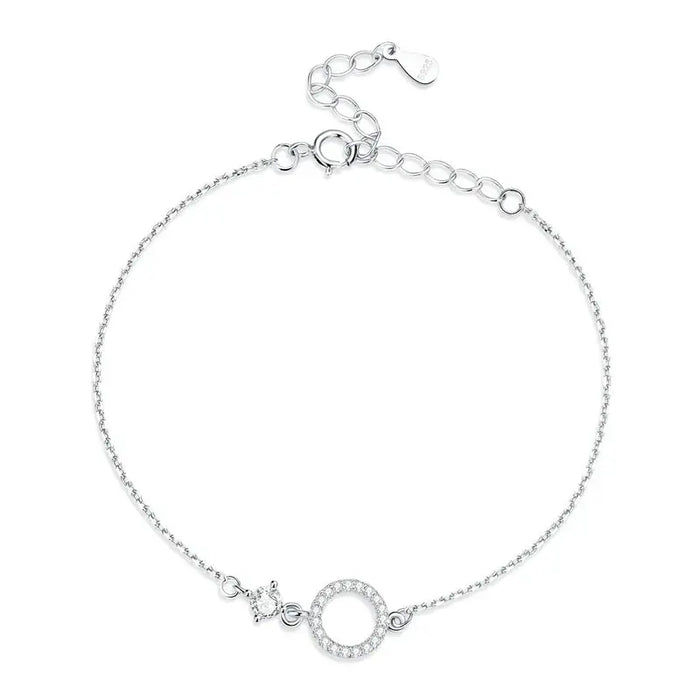 ✨ Simple Silver Bracelet with Zircon.