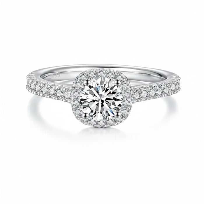 1.5ct Solitaire Moissanite Engagement Ring in 14K gold-plated silver – Jewelry Towns