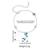 Sterling Silver Flower & Bird Jewelry Set with Purple Zircon eprolo