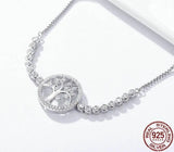 Tree of Life CZ Tennis Bracelet on wrist 925 silver