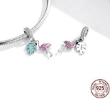 Pink Enamel Flamingo Pendant Charms 