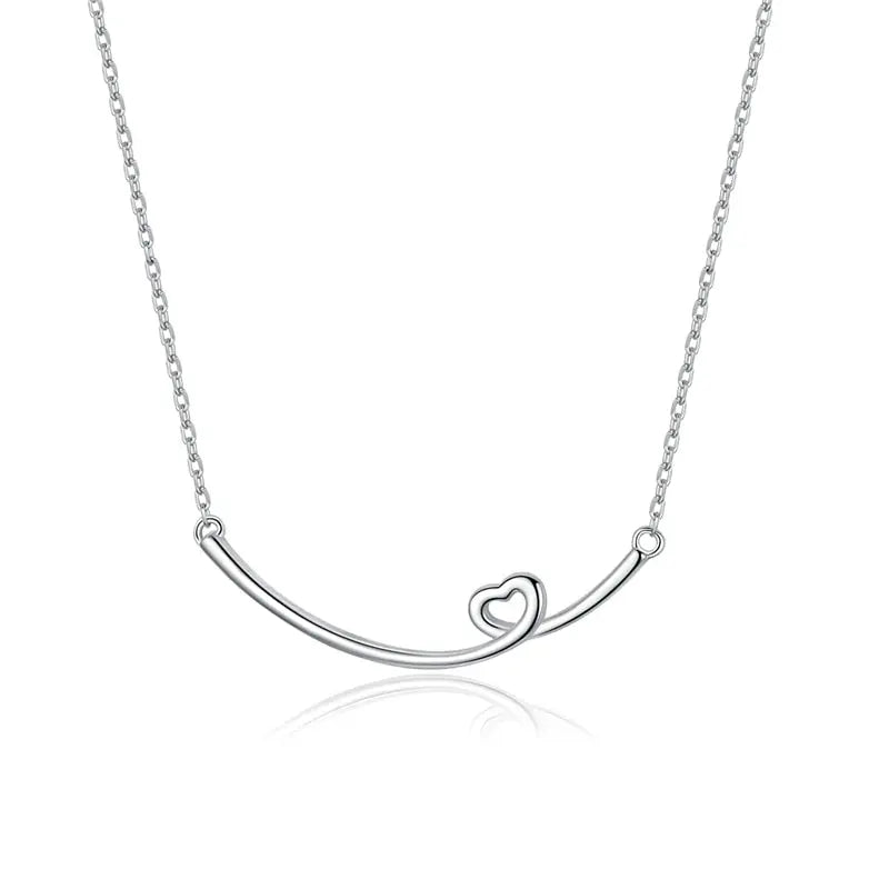 Sterling silver minimalist necklace with 54 cm chain