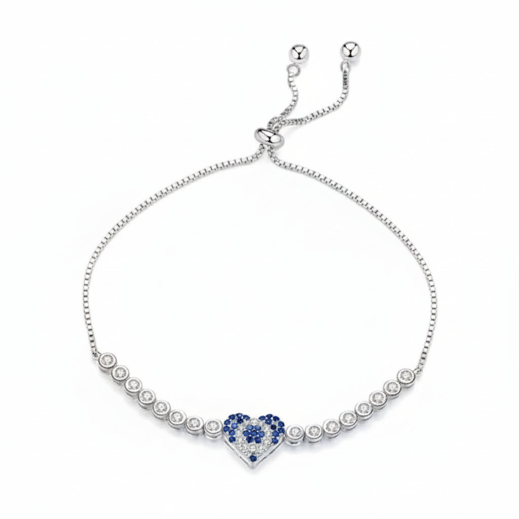 Blue Lucky Heart bracelet in 925 sterling silver