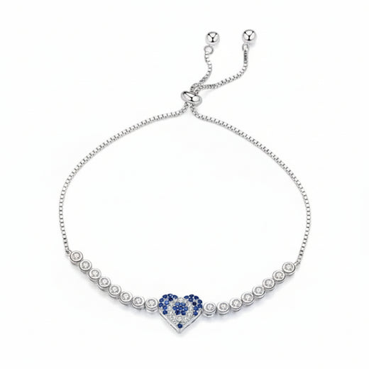 Blue Lucky Heart bracelet in 925 sterling silver