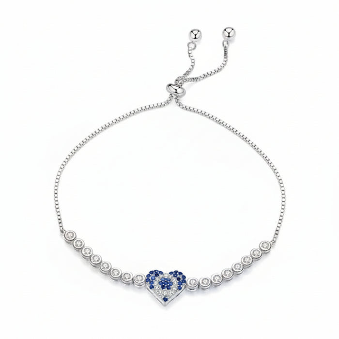 Blue Lucky Heart bracelet in 925 sterling silver