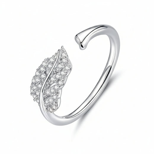 925 Sterling Silver Boho Feather Ring – Vintage Elegance with Free-Spirited Charm 