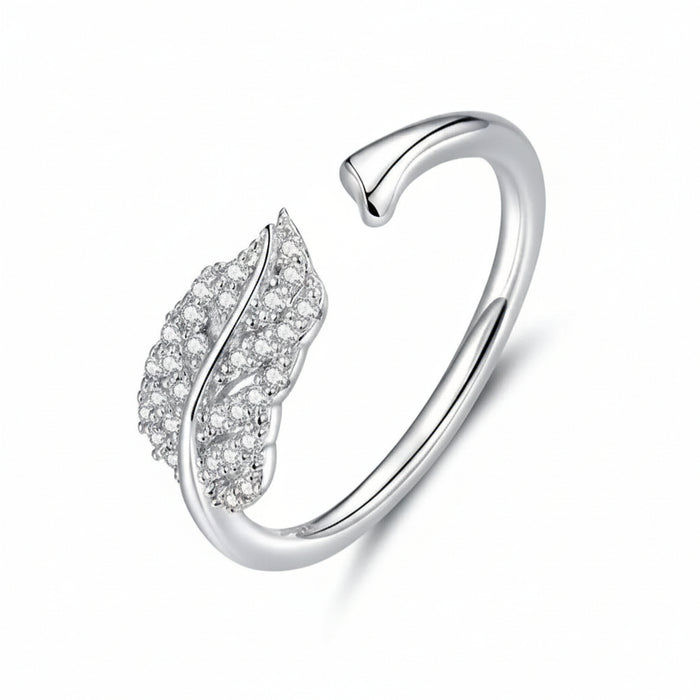 925 Sterling Silver Boho Feather Ring – Vintage Elegance with Free-Spirited Charm 